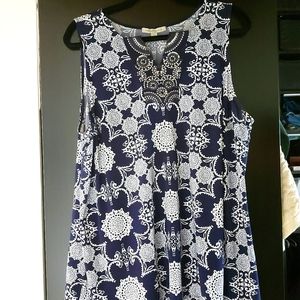 41 Hawthorn 2X Reeny Embellished Split Neck Knit Top